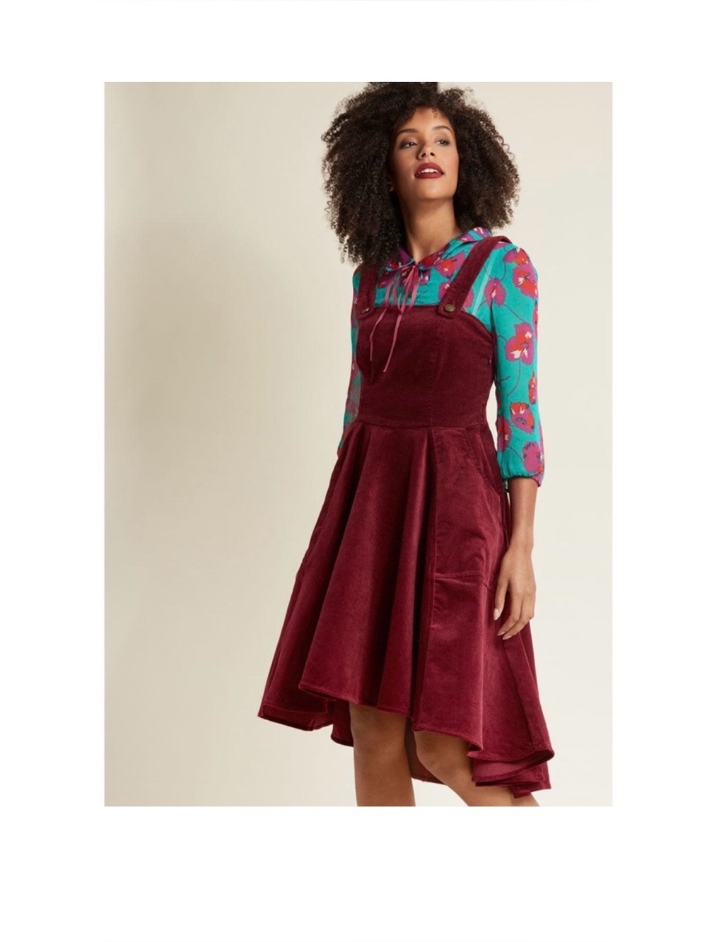 Modcloth Corduroy Charisma A-Line Midi Dress M